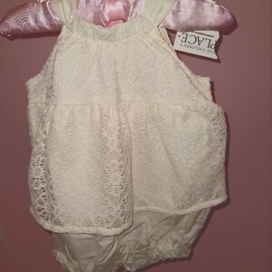 NWT Children's Place Ivory lace romper